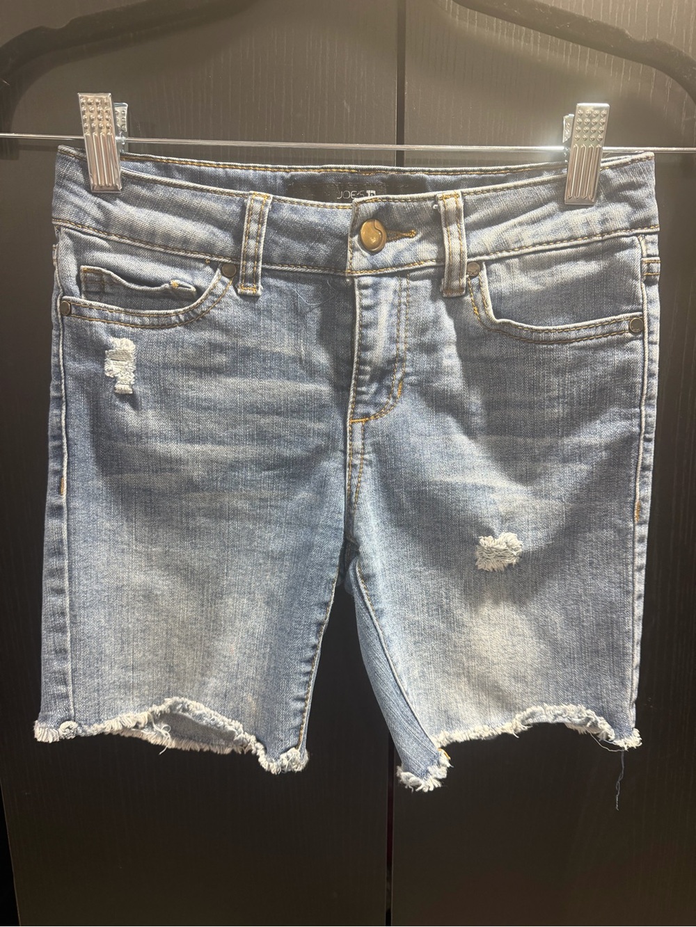 Joe's Jeans Light Blue Distressed Denim Bermuda Shorts